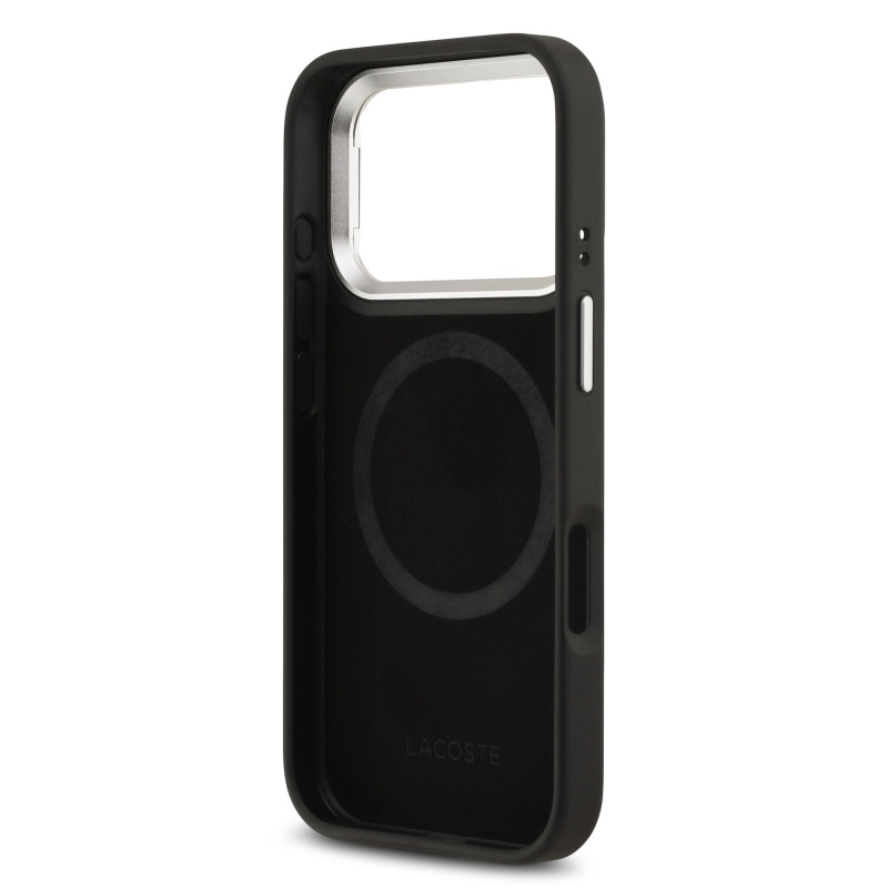 Lacoste Iconic Petit Pique Camera Stand MagSafe zadný kryt pre iPhone 17 Pro Black