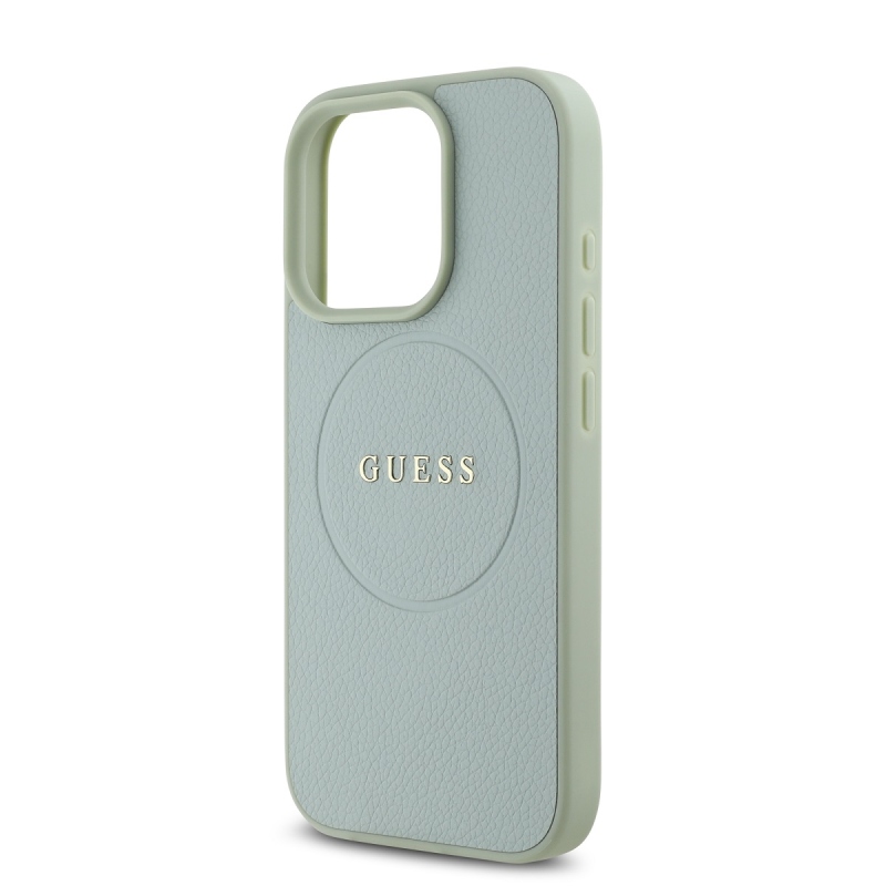 Guess PU Grained Classic Logo MagSafe Zadný Kryt pre iPhone 16 Pro Max Green