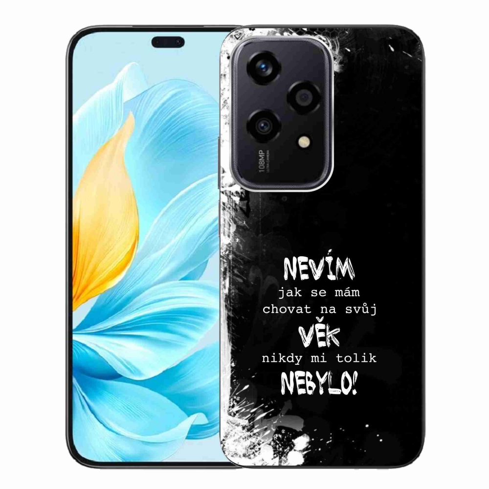 Gélový kryt mmCase na Honor 200 Lite 5G - vtipný text 14 čierne pozadie