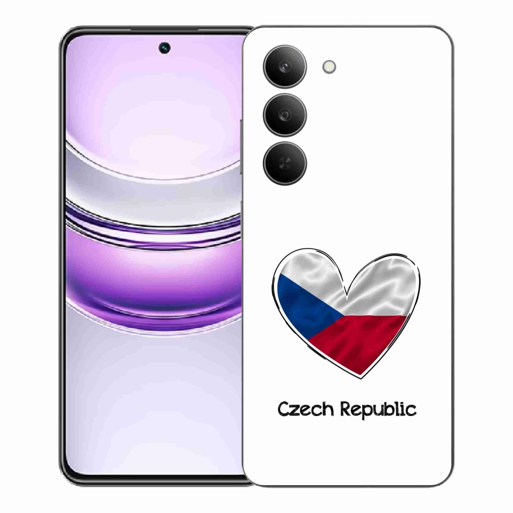 Gélový kryt mmCase na Realme 14x 5G - vlajka srdca biele pozadie