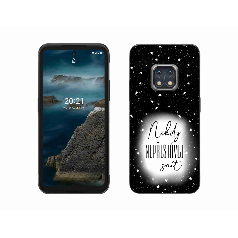 Gélový kryt mmCase na Nokia XR20 - citát 1 bieločierne pozadie