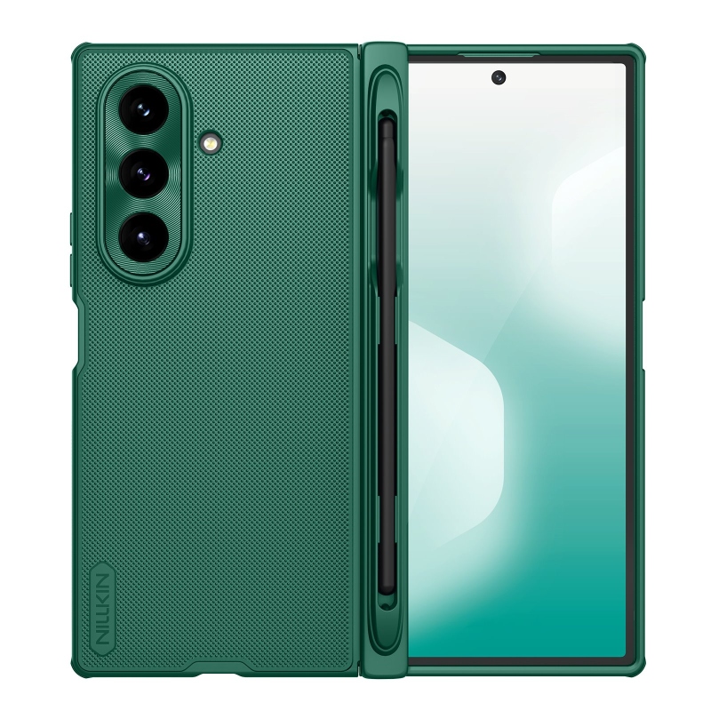 Nillkin Super Frosted FOLD Zadný kryt s magnetickým otvorom na pero pre Samsung Galaxy Z Fold 7 Dark Green
