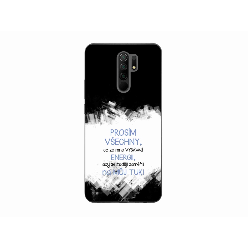 Gélový kryt mmCase na Xiaomi Redmi 9 - vtipný text 1 modrý