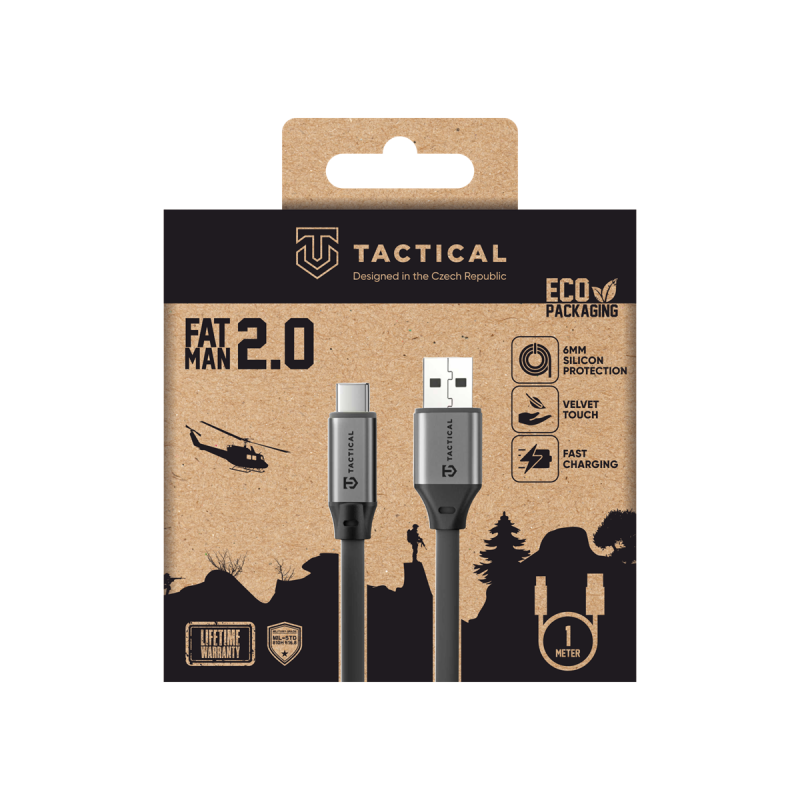 Tactical Fat Man 2.0 Cable USB-A/USB-C 1m Grey