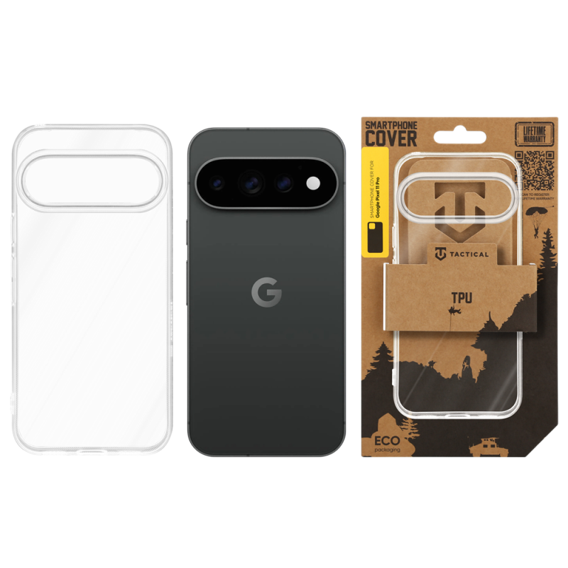 Taktické TPU puzdro pre Google Pixel 11 Pro – priehľadné