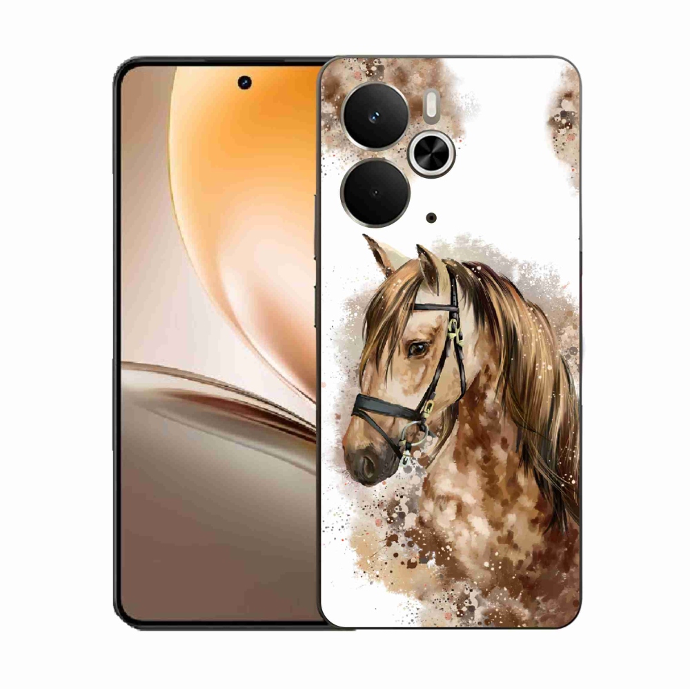 Gélový kryt mmCase na Realme 14 5G - hnedý kreslený kôň
