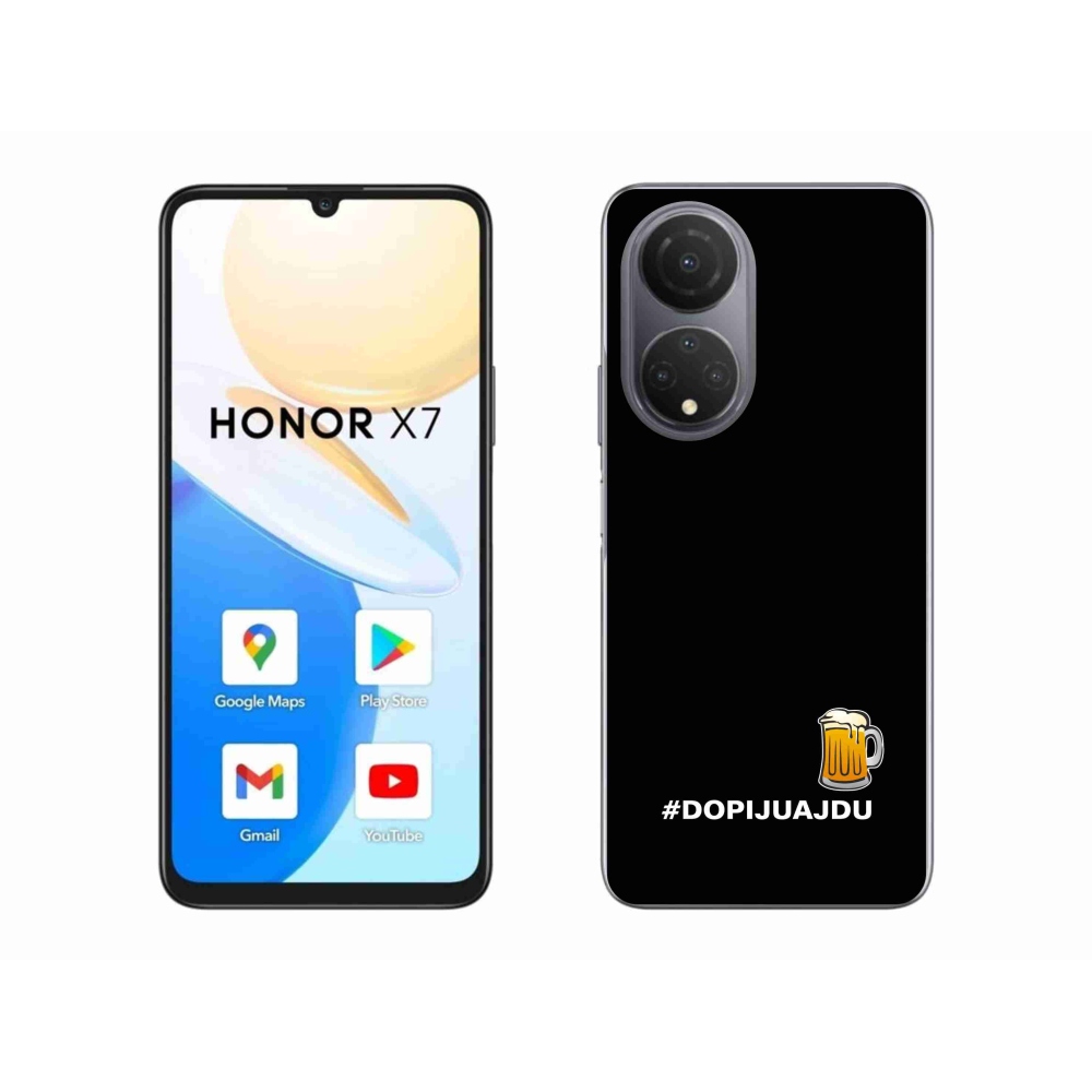 Gélový kryt mmCase na Honor X7 - pivný motív 1 čierne pozadie