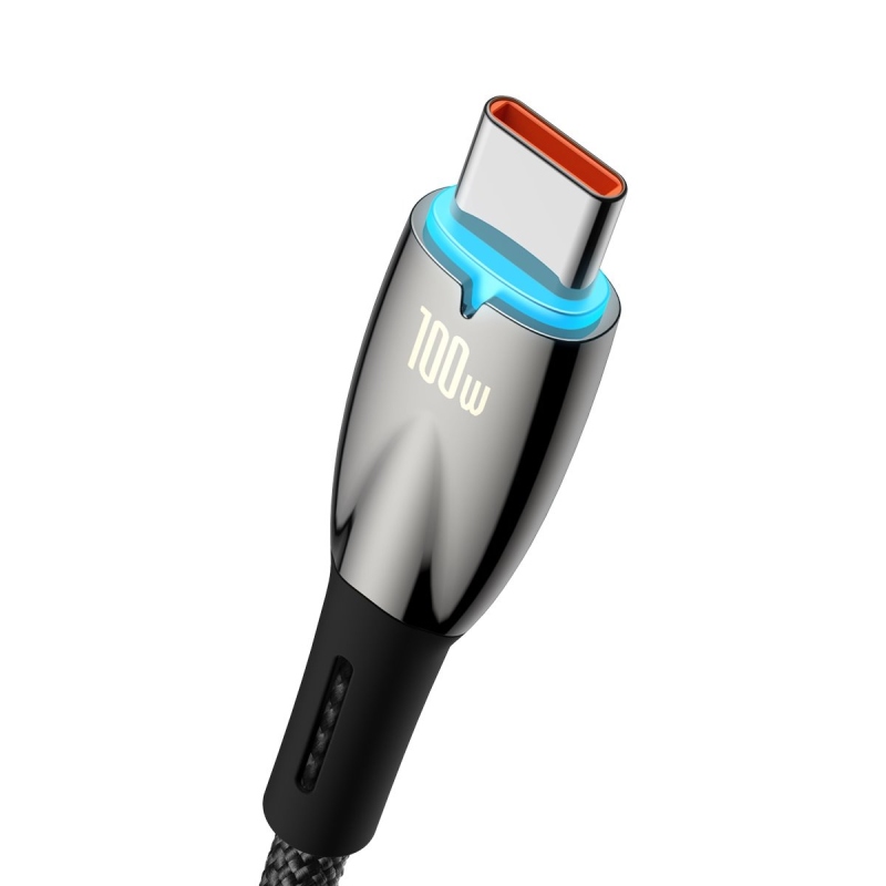 Baseus Glimmer Series Fast Charging Dátový Kábel USB-A - USB-C 100W 1m Black
