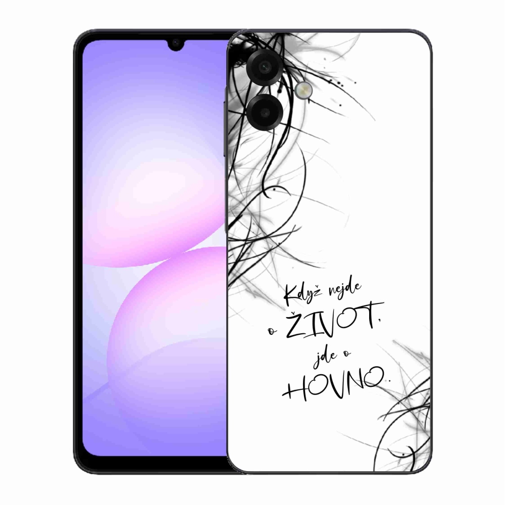 Gélový kryt mmCase na Samsung Galaxy A07 4G - vtipný text 16 biele pozadie