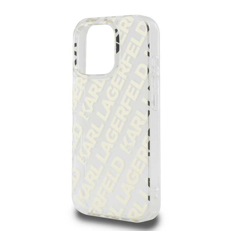 Karl Lagerfeld IML Electroplated Repeated Logo Zadný Kryt pre iPhone 16 Pro Gold