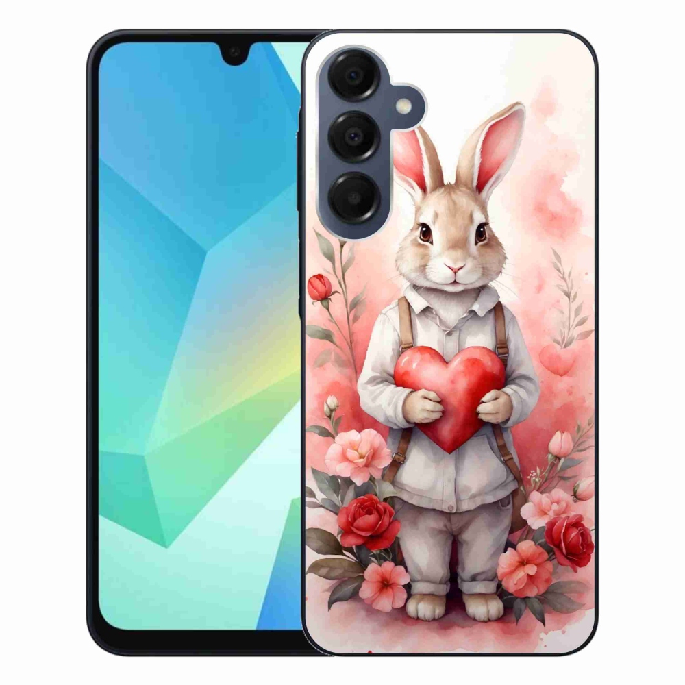 Gélový kryt mmCase na Samsung Galaxy A16 4G/5G - zajac so srdiečkom