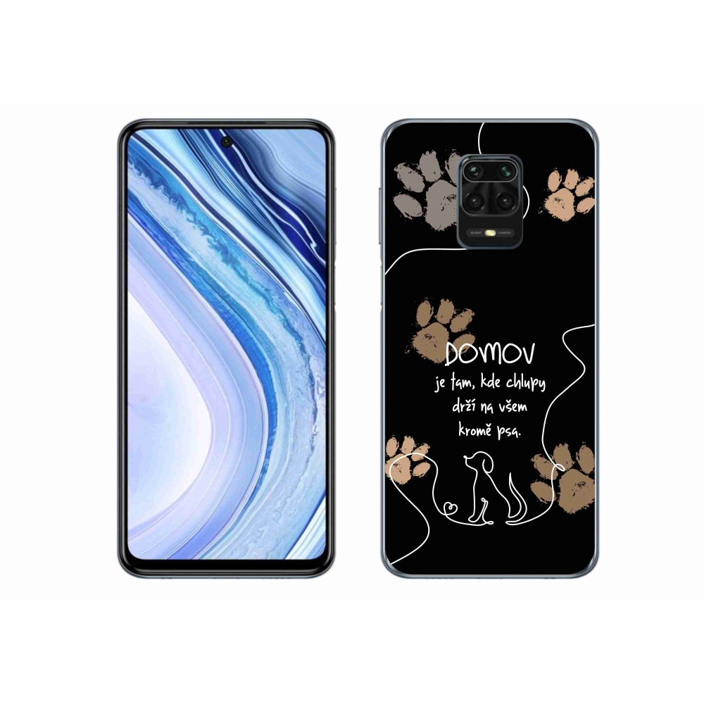 Gélový kryt mmCase na Xiaomi Redmi Note 9S - psí motív čierne pozadie