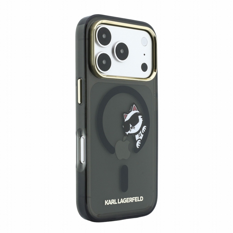 Karl Lagerfeld IML Choupette Peekaboo Magsafe zadný kryt pre iPhone 18 Pro, čierny