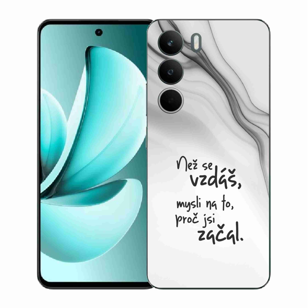 Gélový kryt mmCase na Realme C71 - citát 2 biele pozadie