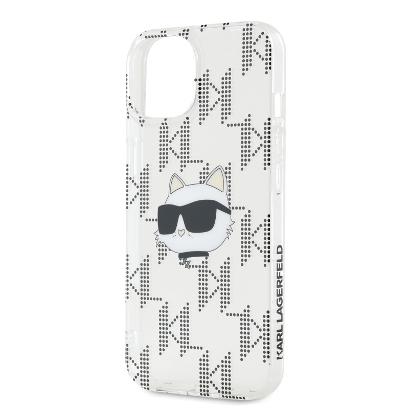 Karl Lagerfeld IML Electroplated Choupette Head Zadný Kryt pre iPhone 15 Transparent