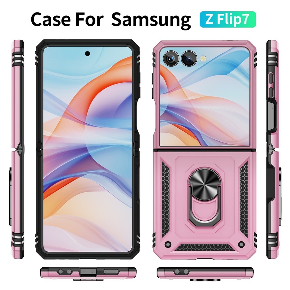 Ring odolný kryt na Samsung Galaxy Z Flip7 5G - ružový