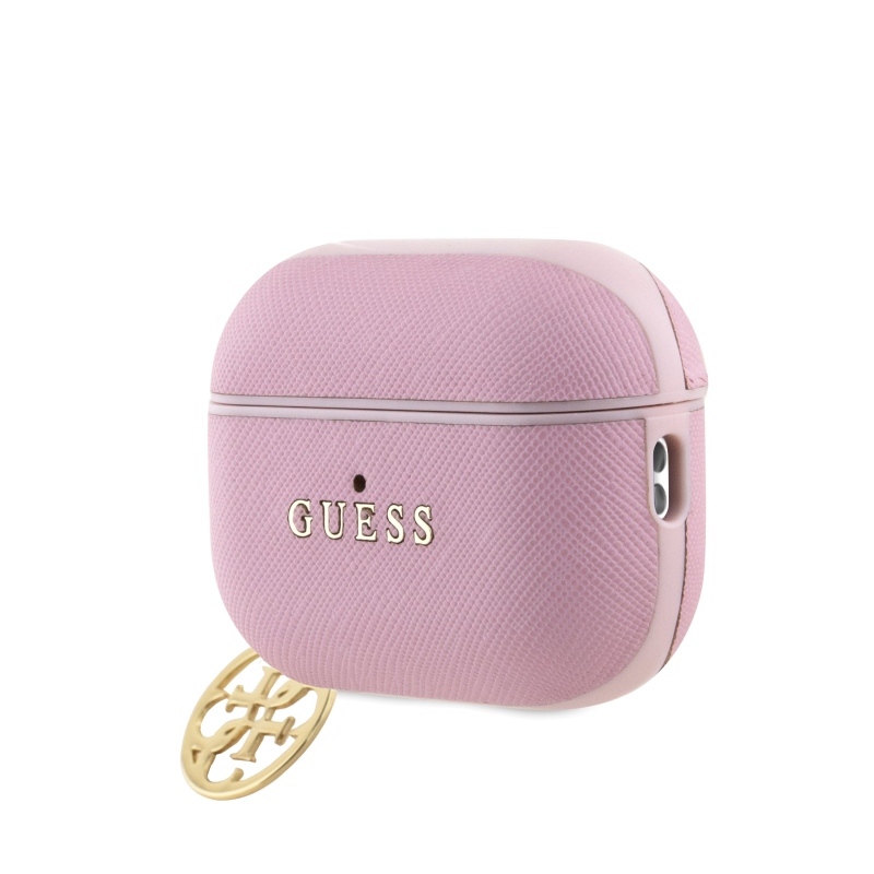Puzdro Guess Saffiano 4G Charm pre AirPods Pro 2 Pink