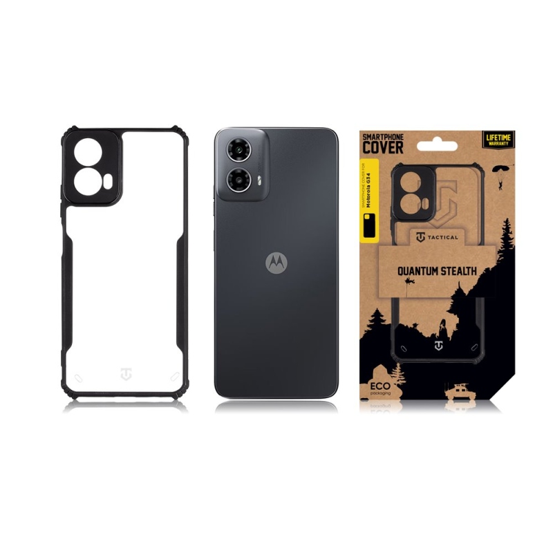 Tactical Quantum Stealth Kryt pre Motorola G34 Clear/Black