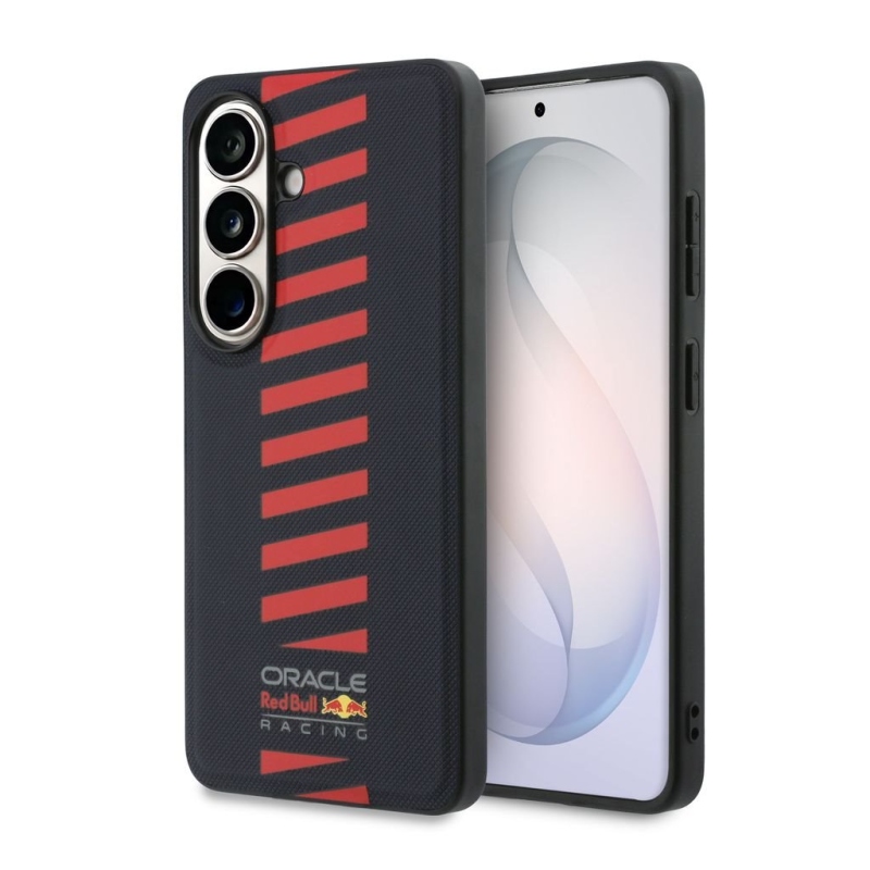 Red Bull PU kožený sieťovaný zadný kryt Powerbar s magnetom pre Samsung Galaxy S26 Navy