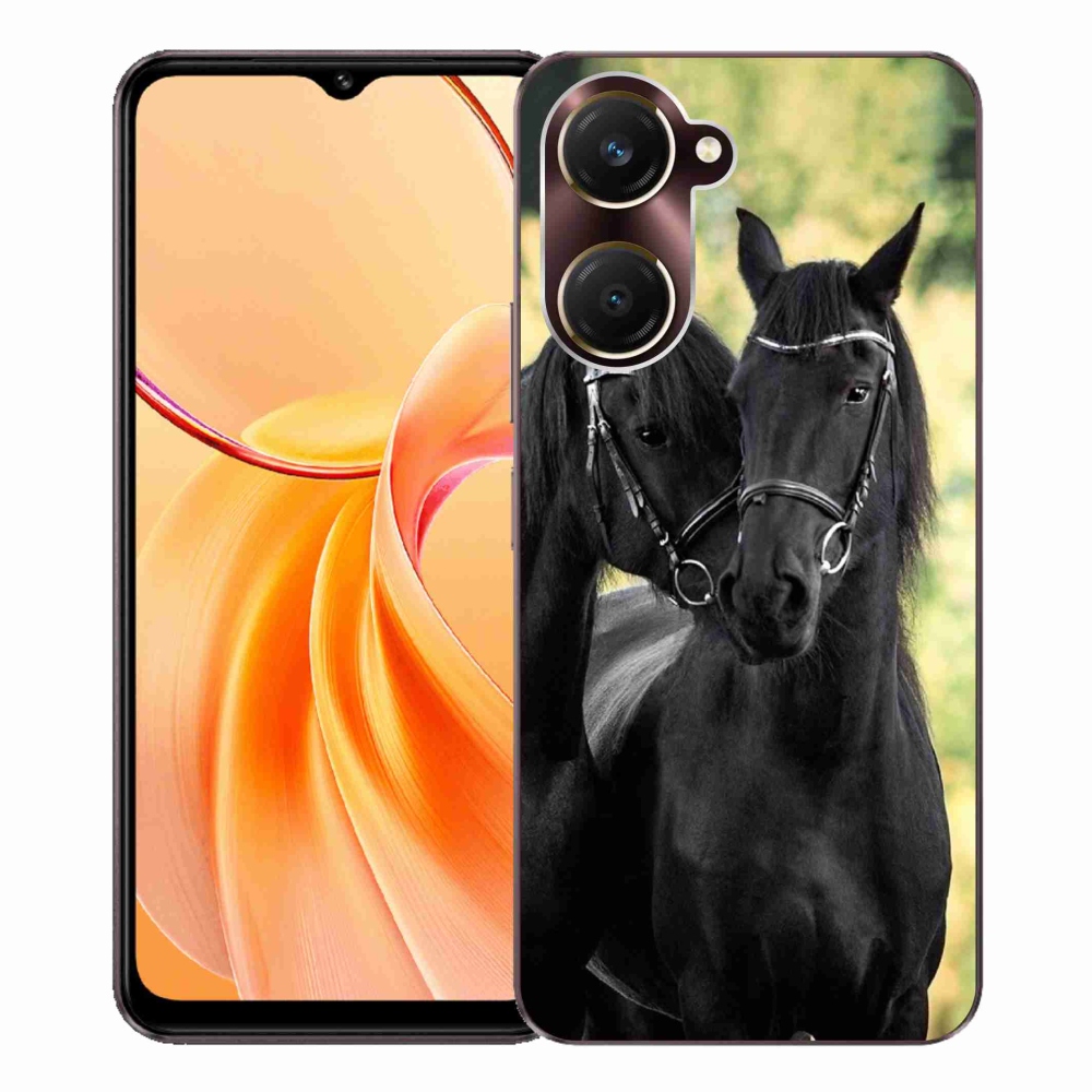 Gélový kryt mmCase na Vivo Y28s 5G - dva čierne kone