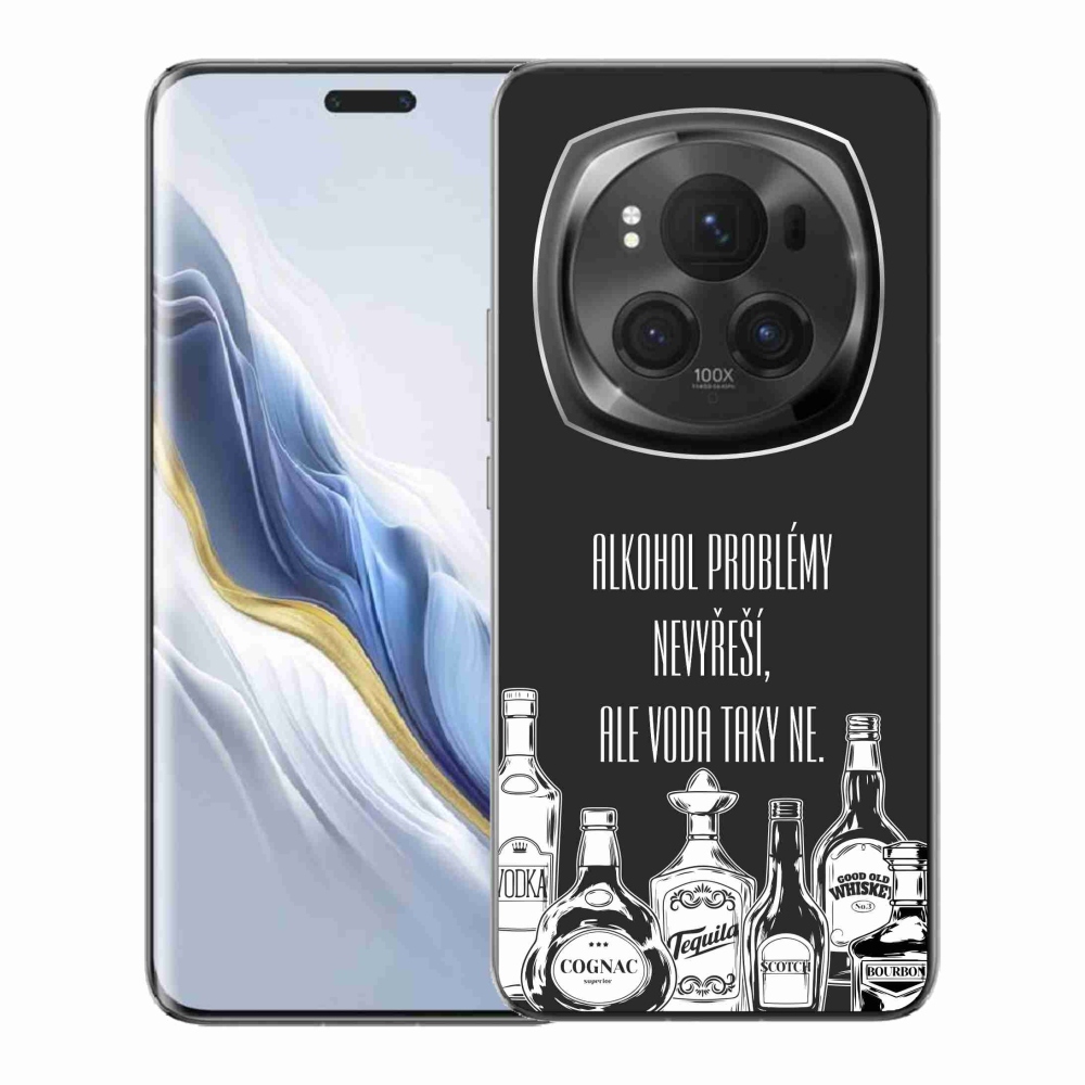 Gélový kryt mmCase na Honor Magic 6 Pro 5G - vtipný text čierne pozadie