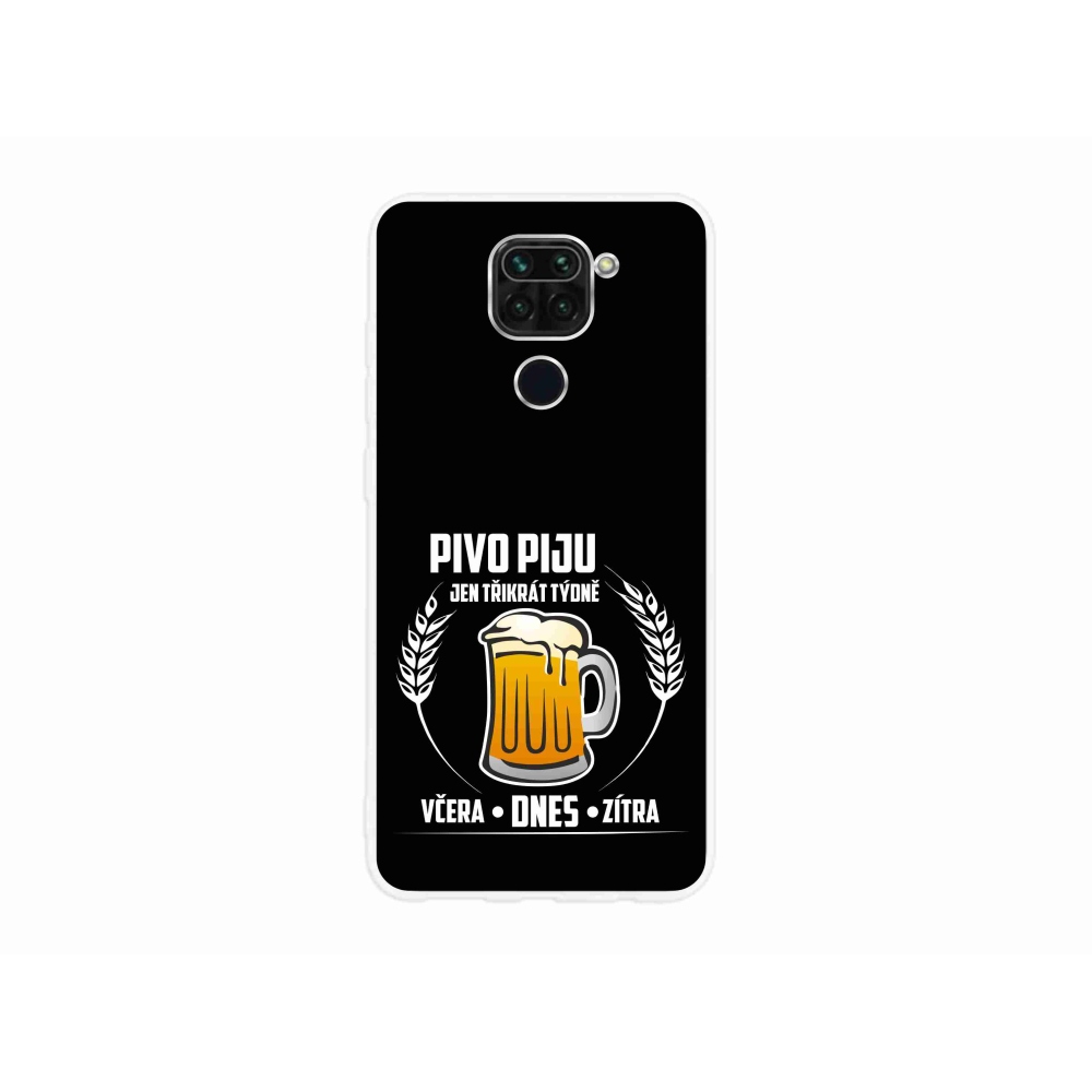 Gélový kryt mmCase na Xiaomi Redmi Note 9 - pivný motív čierne pozadie