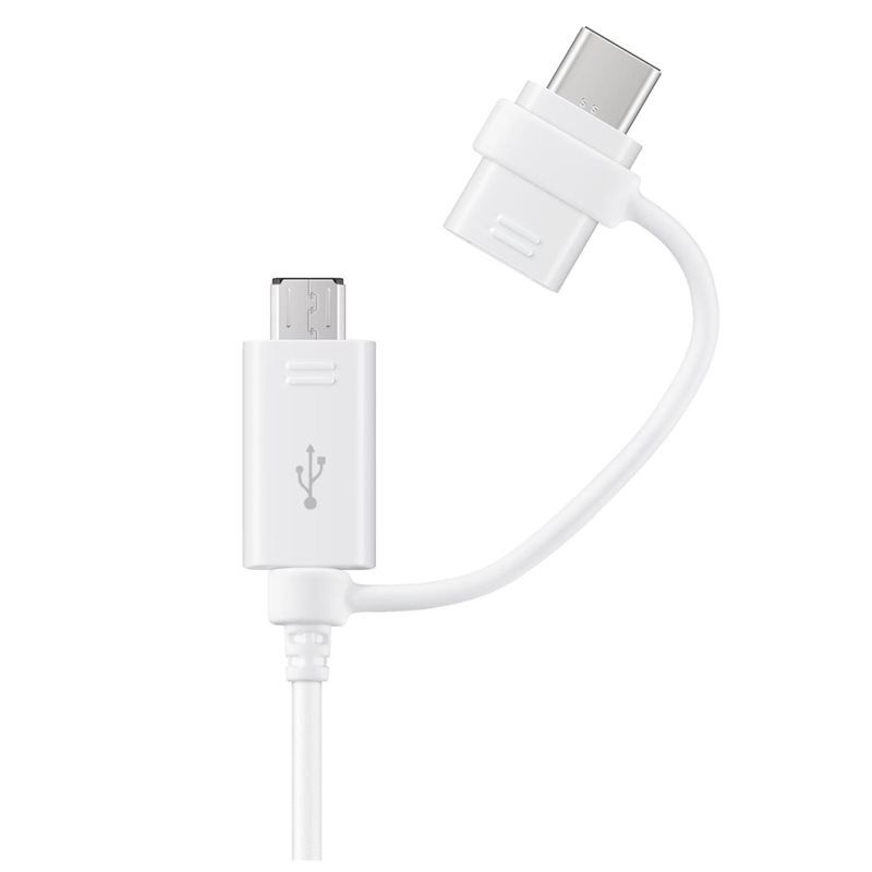 EP-DG930DWE Samsung kombinovaný dátový kábel microUSB s redukciou USB-C 1,5 m biely