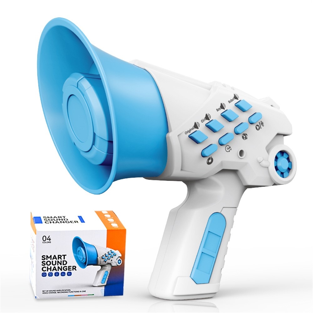 Zábavný menič hlasu pre deti s nahrávaním a efektmi – modrý