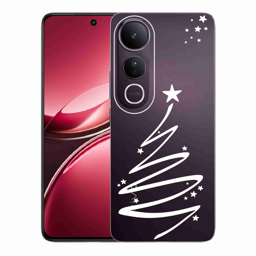 Gélový kryt mmCase na Vivo V50 Lite 4G/5G - biely stromček na priehľadnom pozadí