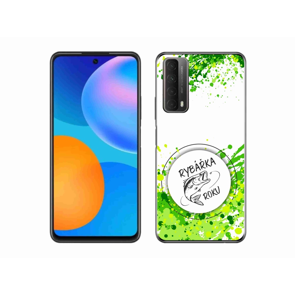 Gélový kryt mmCase na Huawei P Smart (2021) - rybárka roku biele pozadie