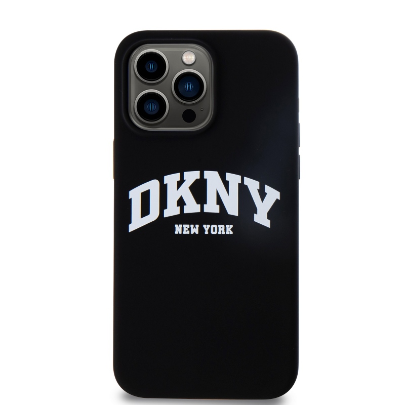 DKNY Liquid Silicone Arch Logo MagSafe Zadný Kryt pre iPhone 14 Pro Black