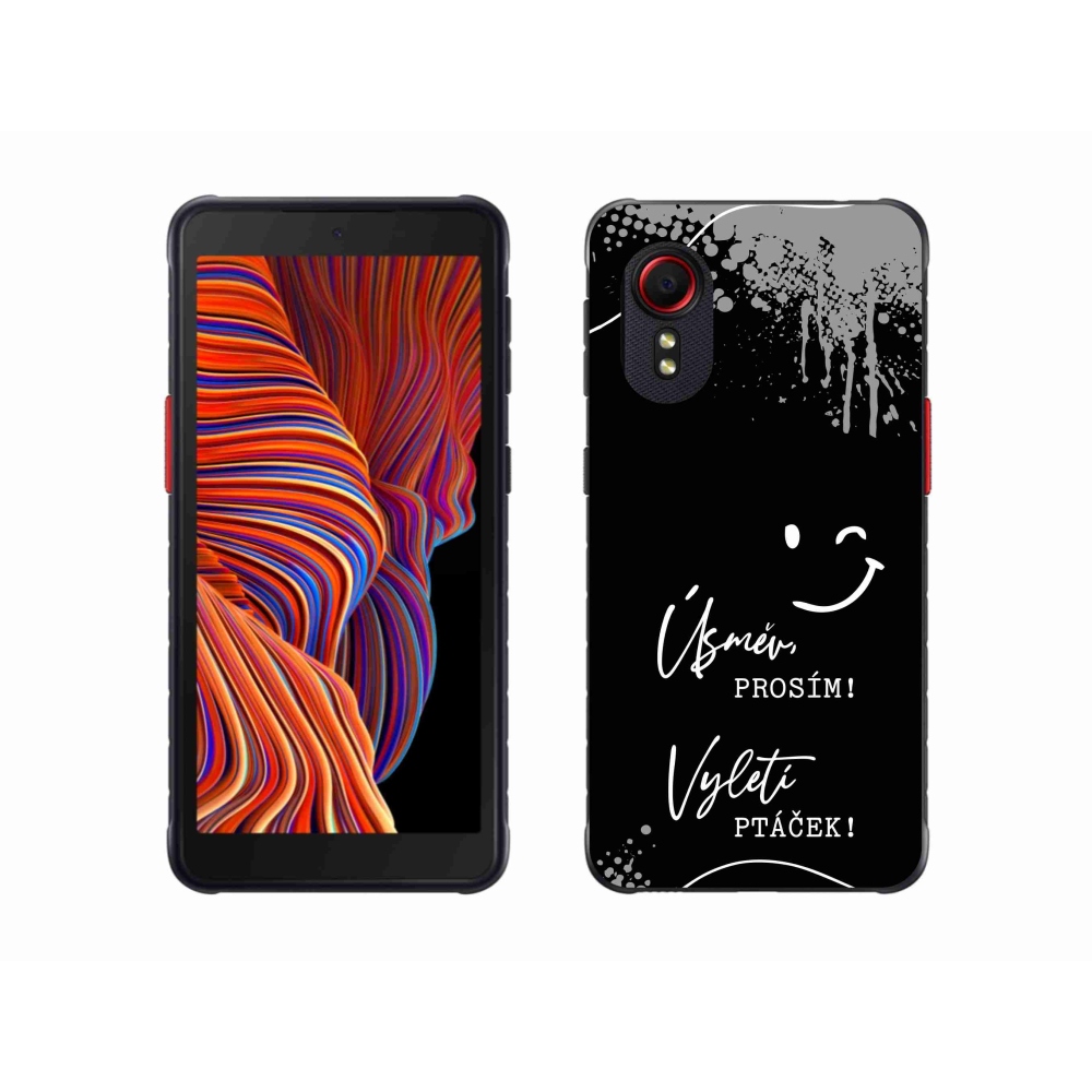 Gélový kryt mmCase na Samsung Galaxy Xcover 5 - vtipný text 4 čierne pozadie