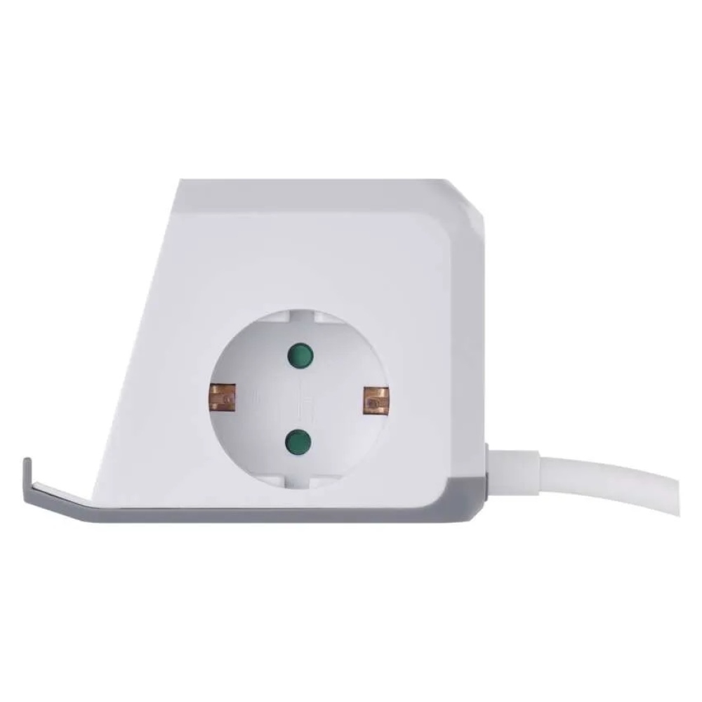 Predlžovací kábel - kocka 2 m / 2 zásuvky / biely / 2×USB-A+1×USB-C+Qi / 1,5 mm2