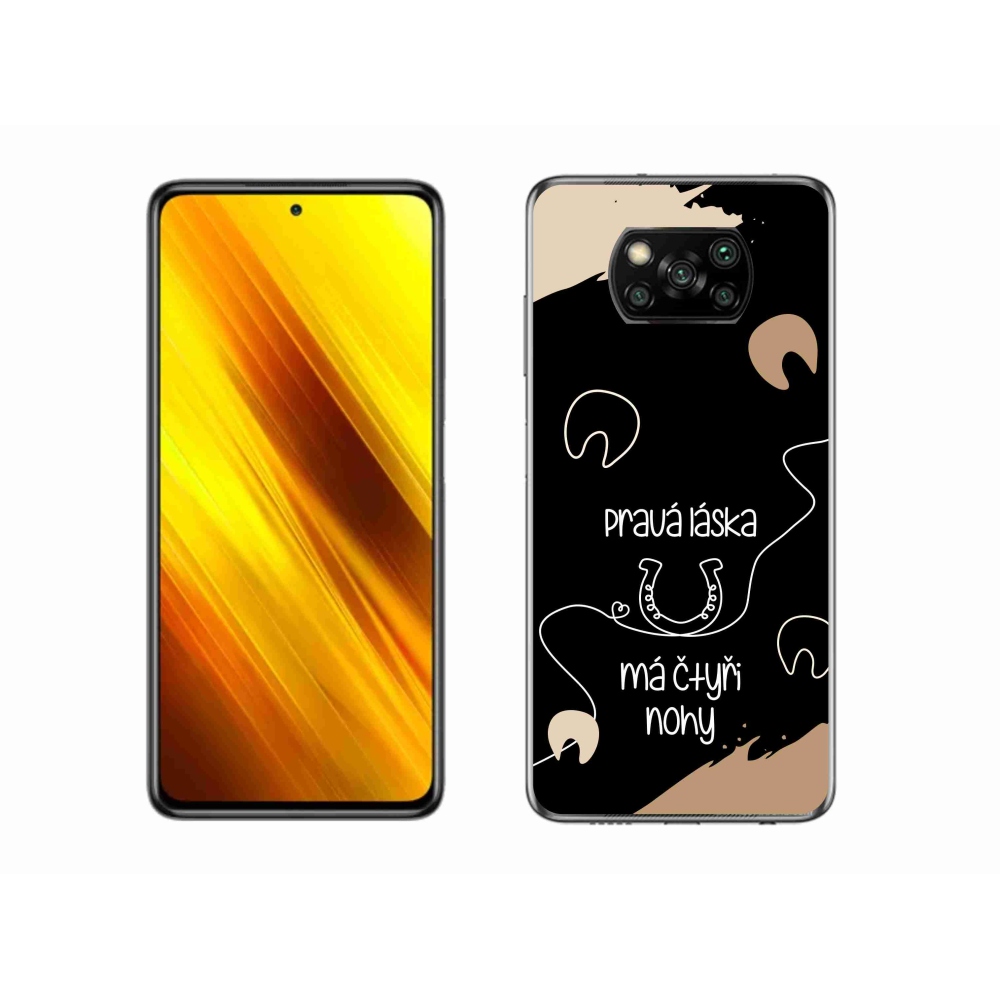 Gélový kryt mmCase na Xiaomi Poco X3 Pro - konský motív čierne pozadie