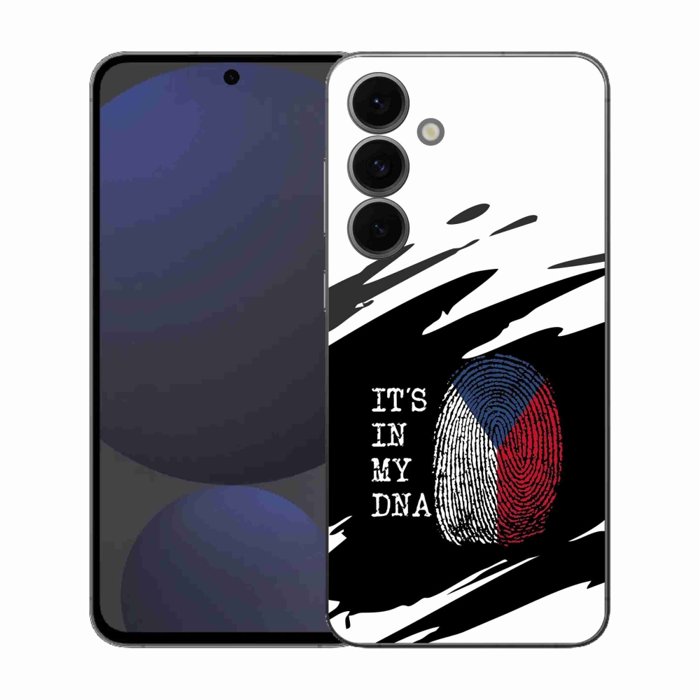 Gélový kryt mmCase na Samsung Galaxy S25 FE - vlajka odtlačok prsta čiernobiele pozadie