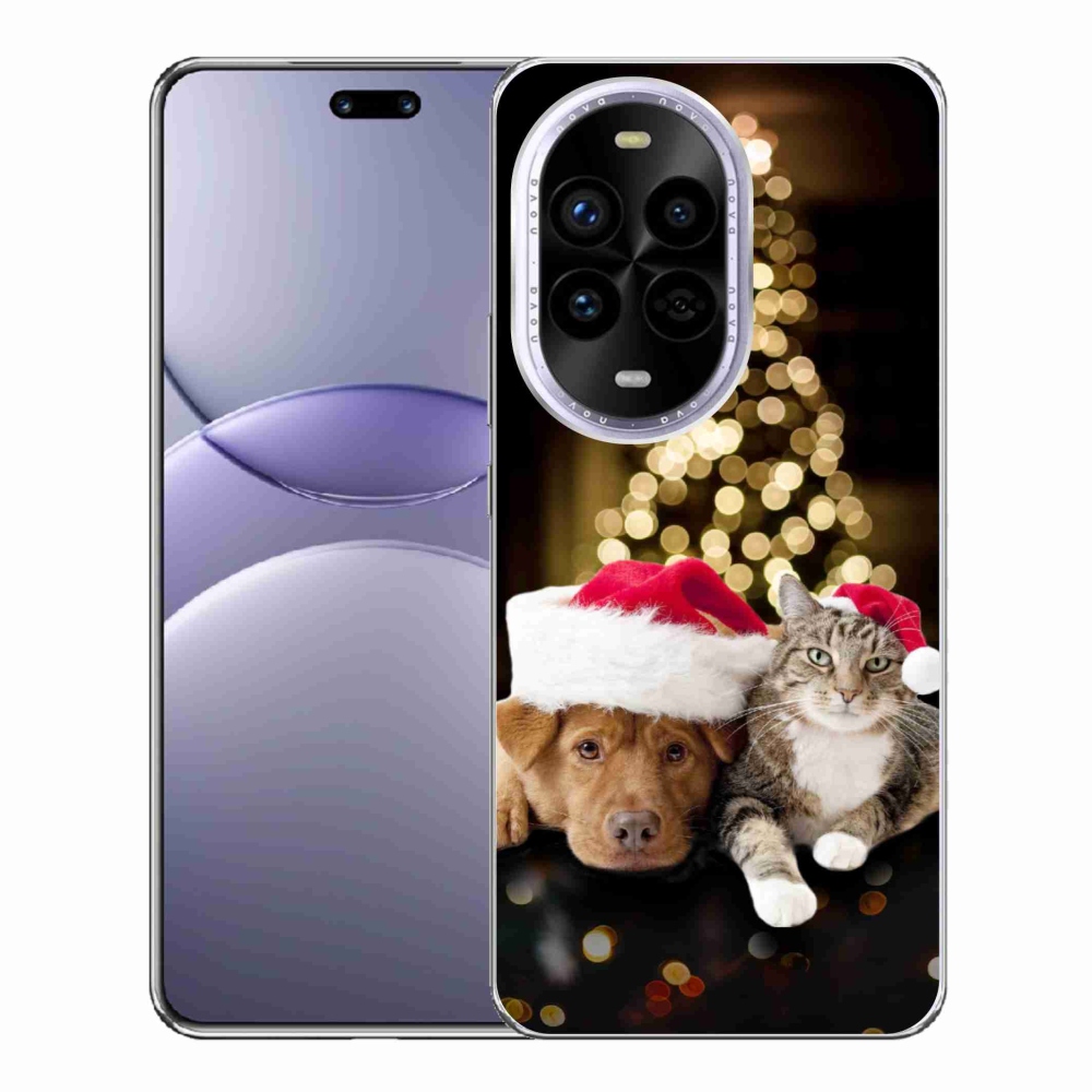 Gélový kryt mmCase na Huawei Nova 13 Pro 5G - vianočný pes a mačka