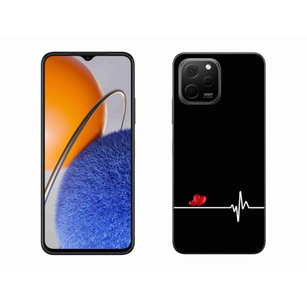 Gélový kryt mmCase na Huawei Nova Y61 - srdce a tep čierne pozadie