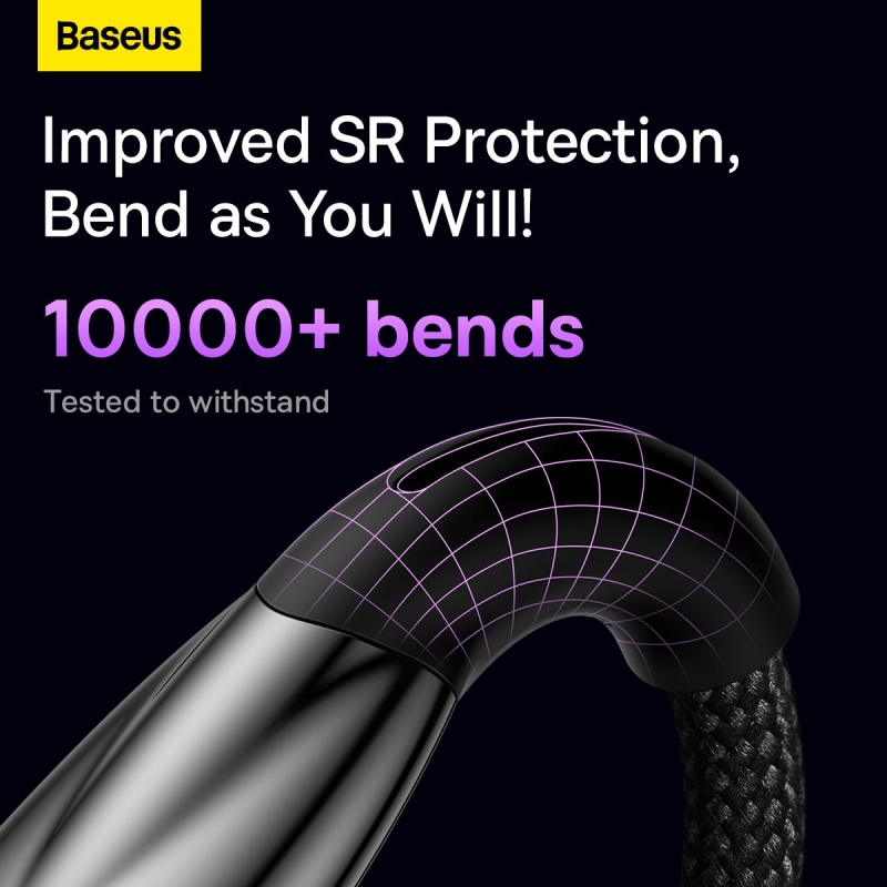 Baseus Glimmer Series Fast Charging Dátový Kábel USB-C - USB-C 100W 1m Black
