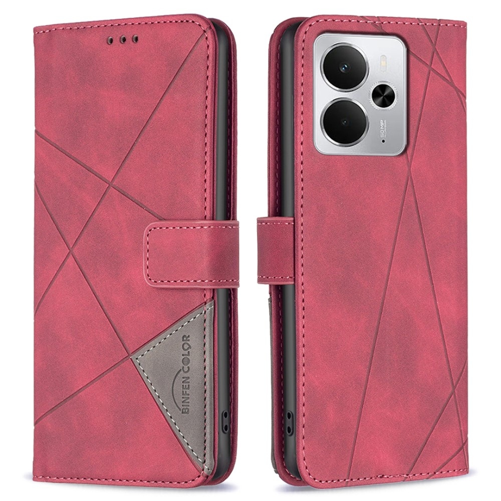 COLOR BNF knižkové puzdro na Realme 14 5G - červené