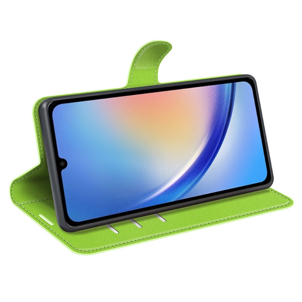 Litchi knižkové púzdro na Samsung Galaxy A35 5G - zelené