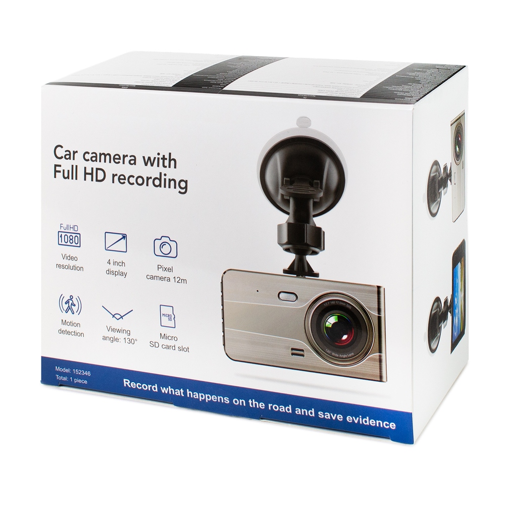 DVR979G Full HD autokamera s cúvacou kamerou, LCD displejom a G senzorom - béžová