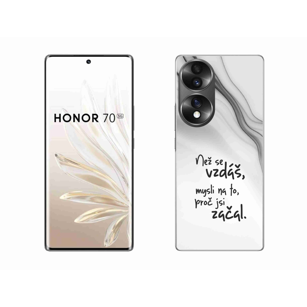 Gélový kryt mmCase na Honor 70 - citát 2 biele pozadie