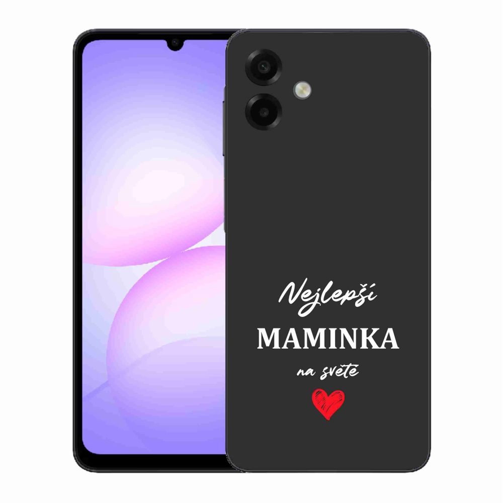 Gélový kryt mmCase na Samsung Galaxy A07 4G - najlepšia mamička 1 čierne pozadie