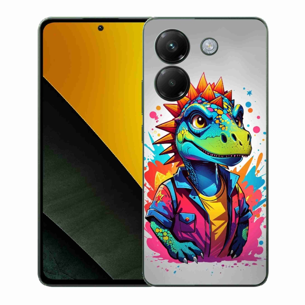 Gélový kryt mmCase na Xiaomi Poco M7 Pro 5G - farebný dinosaurus