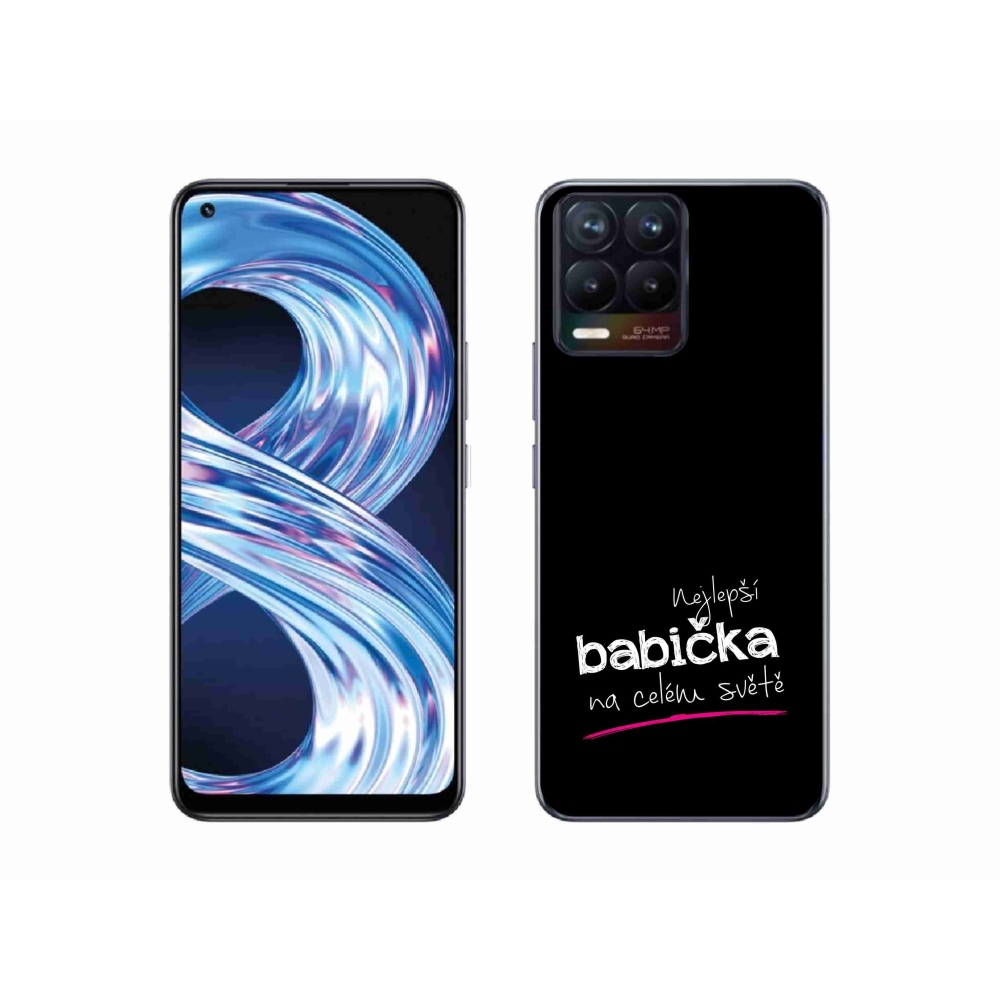 Gélový kryt mmCase na Realme 8 4G - najlepšia babička 4 čierne pozadie