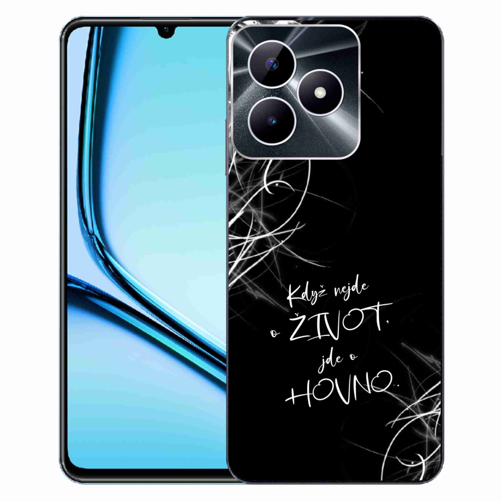 Gélový kryt mmCase na Realme Note 50 - vtipný text 16 čierne pozadie