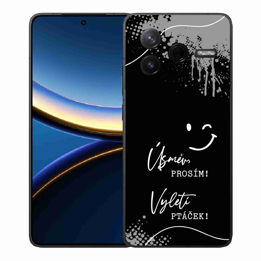 Gélový kryt mmCase na Xiaomi Poco F7 Pro - vtipný text 4 čierne pozadie