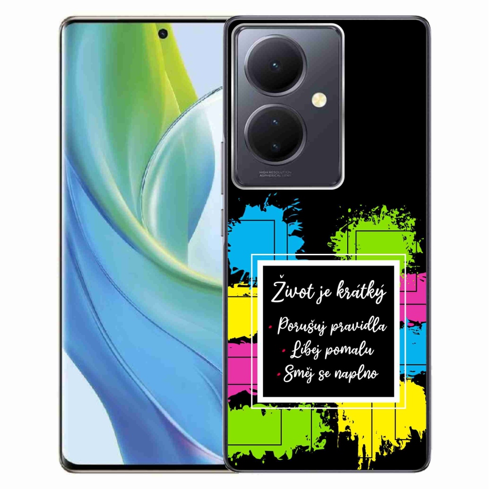 Gélový kryt mmCase na Vivo V29 Lite 5G - citát 5 čierne pozadie
