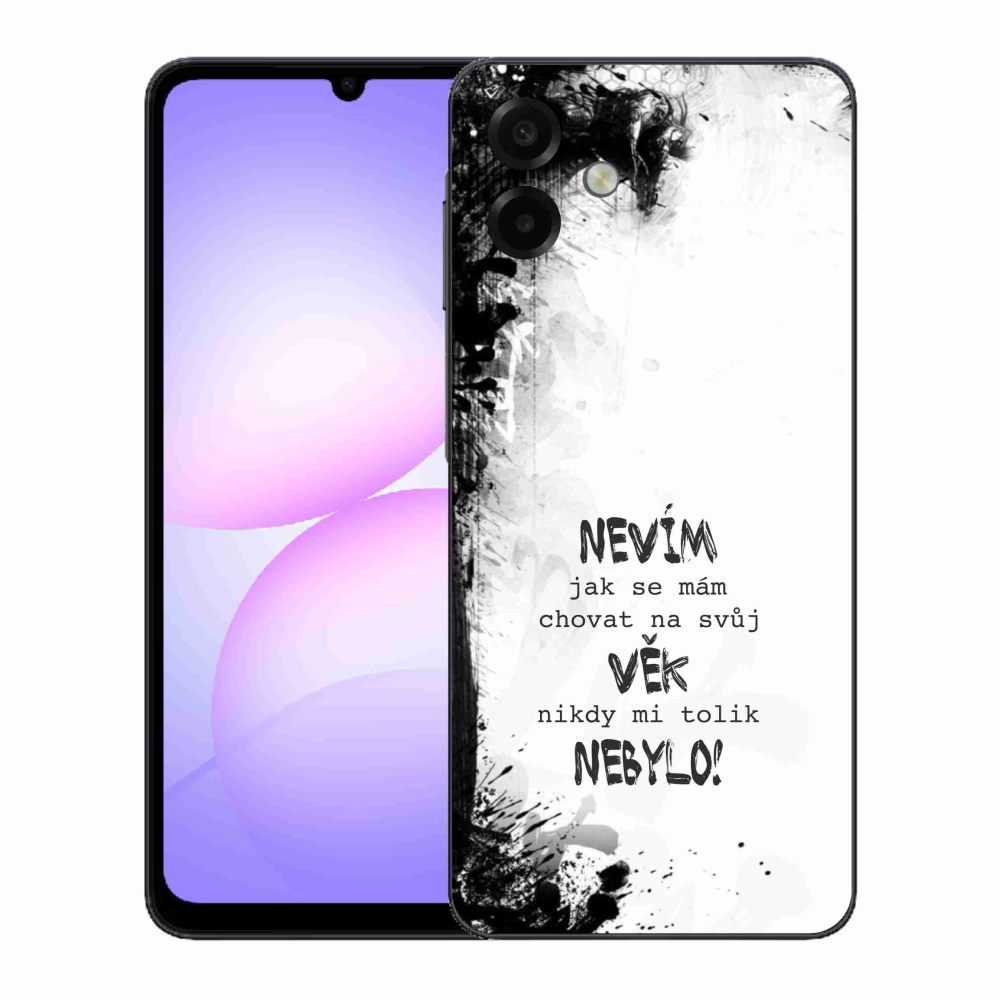 Gélový kryt mmCase na Samsung Galaxy A07 4G - vtipný text 14 biele pozadie
