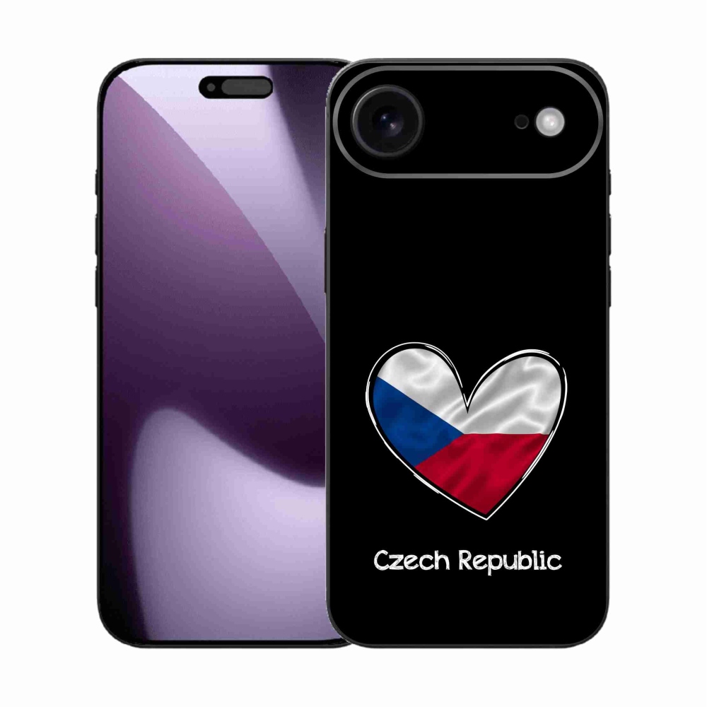 Gélový kryt mmCase na iPhone 17 Air - vlajka srdca čierne pozadie